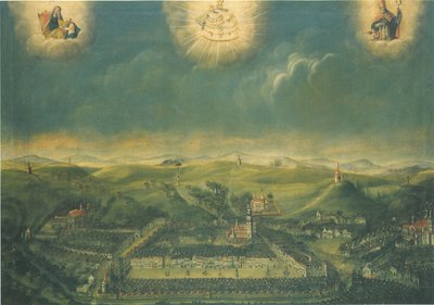 Peinture de la ville tchèque Třebíč réalisée en 1677 à Mariazell en Autriche - Unknown